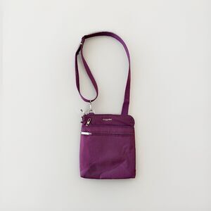 Baggallini Purple Nylon Crossbody Bag Travel Shoulder Purse Organizer 10x11